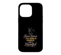 Carcasa para iPhone 14 Pro MAX Christian Petty Oró Fe Humor SASS God Knows Me