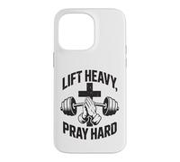 Carcasa para iPhone 14 Pro MAX Christian Workout Lift Heavy Pray Hard Gimnasio para Hombres