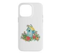 Carcasa para iPhone 14 Pro MAX Christmas Holiday Wreath Birdhouse Birds & Bells