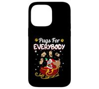 Carcasa para iPhone 14 Pro MAX Christmas Pugs For Everybody Santa's Sleigh Pug Dog Lover