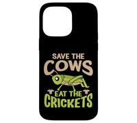Carcasa para iPhone 14 Pro MAX Cita Divertida Vegana - Eat The Crickets - Save The Cows