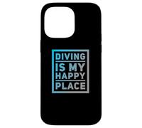 Carcasa para iPhone 14 Pro MAX Citas de buceFunny Divers Humor El Buceo es mi Lugar Feliz