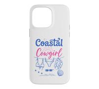 Carcasa para iPhone 14 Pro MAX Coastal Cowgirl Bachelorette Summer Cowboy Hat Blue Beach