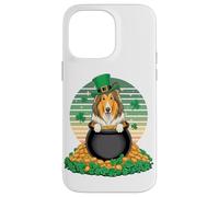 Carcasa para iPhone 14 Pro MAX Collie St Patricks Day Leprechaun Shamrock Collies
