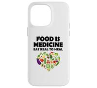 Carcasa para iPhone 14 Pro MAX Comida Medicina Come Real para Sanar Vegano