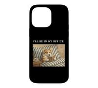 Carcasa para iPhone 14 Pro MAX Corgi I'Ll Be In My Office Bookworm Nerd Reader Leer Vintage