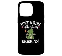 Carcasa para iPhone 14 Pro MAX Cute Cartoon Womens Just A Girl Who Loves Kawaii Dragon