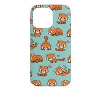 Carcasa para iPhone 14 Pro MAX Cute Funny Kawaii Womens Girls Kids Red Panda Lover Pattern