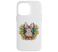 Carcasa para iPhone 14 Pro MAX Cute Sunflower Motif For Women - Easter Bunny with Glasses