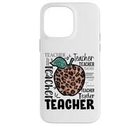 Carcasa para iPhone 14 Pro MAX Cute Teacher Leopard Apple For Women & New Preschool Teacher