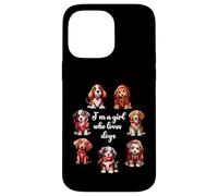 Carcasa para iPhone 14 Pro MAX Cute Valentines Day Puppy Love - Soy una Chica Que ama a los Perros