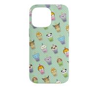 Carcasa para iPhone 14 Pro MAX Cute Womens Kids Girls Kawaii Bubble Boba Tea Animals
