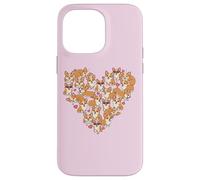 Carcasa para iPhone 14 Pro MAX Cute Womens Love Kawaii Valentines Day Heart Corgi Dog Lover