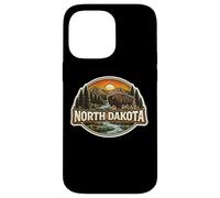 Carcasa para iPhone 14 Pro MAX Dakota del Norte Souvenir Vacation Memorabilia Badge State Trip