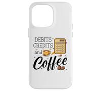 Carcasa para iPhone 14 Pro MAX Debits Credits & Coffee Cup Funny Accountant It's Tax Season