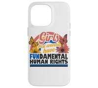Carcasa para iPhone 14 Pro MAX Derechos Humanos Fundamentales para Niñas Retro Floral Rainbow
