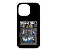 Carcasa para iPhone 14 Pro MAX Diamond Circle Islandia Cascadas Ruta Escénica Vintage