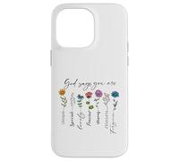 Carcasa para iPhone 14 Pro MAX Dios Dice Que Eres único Especial Fuerte fe Cristiana