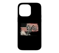 Carcasa para iPhone 14 Pro MAX Dirt Bike American Flag Motocross Biker Vintage USA Cool