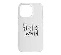 Carcasa para iPhone 14 Pro MAX Diseño artístico con Pincel en Negrita de Hello World con el Primer código