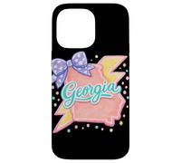 Carcasa para iPhone 14 Pro MAX Diseño de Coquette Bow Preppy Lightning con diseño de Mapa de Georgia