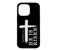 Carcasa para iPhone 14 Pro MAX Diseño de Cruz de Evangelio Cristiano He Is Risen Back Print