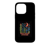 Carcasa para iPhone 14 Pro MAX Diseño Magic Happens After Dark Moon & Flowers