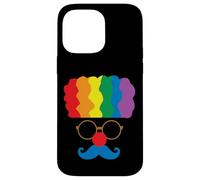 Carcasa para iPhone 14 Pro MAX Disfraz de Payaso de Pelo arcoíris Divertido Bigote Disfraz de Circo