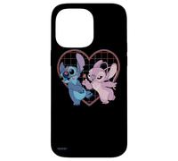 Carcasa para iPhone 14 Pro Max Disney Lilo y Stitch Angel se besan en forma de corazón