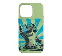 Carcasa para iPhone 14 Pro MAX DJ Cat Disco Funny Sound Tech Headphone Techno Music