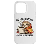 Carcasa para iPhone 14 Pro MAX Do Not Disturb Coffee Sloth Cute Funny Morning Mood Tees