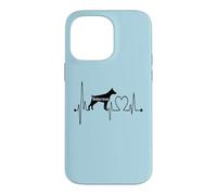Carcasa para iPhone 14 Pro MAX Doberman Dog Heartbeat ECG Pulse Funny My Dogs Are My Cardio