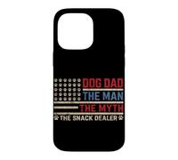 Carcasa para iPhone 14 Pro MAX Dog Dad The Man The Myth The Snack Dealer Bandera Estadounidense