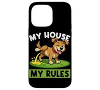 Carcasa para iPhone 14 Pro MAX Dog My House My Rules Amante de los Perros Divertido Dueño de Perro Chistes de Mascotas