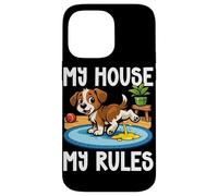 Carcasa para iPhone 14 Pro MAX Dog My House My Rules Amante de los Perros Divertido Dueño de Perro Chistes de Mascotas