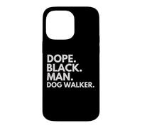 Carcasa para iPhone 14 Pro MAX Dope Black Man Dog Walker Orgullo afroamericano