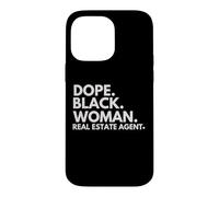 Carcasa para iPhone 14 Pro MAX Dope Black Woman Agente inmobiliario Agente inmobiliario afroamericano