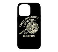 Carcasa para iPhone 14 Pro MAX Easily Distracted by Music and Bourbon Skeleton