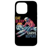Carcasa para iPhone 14 Pro MAX Eat Sleep Carve Repeat - Ski Driver Sunset Ski Design