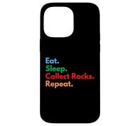 Carcasa para iPhone 14 Pro MAX Eat Sleep Collect Rocks Repeat para coleccionistas y Amantes de Rocas