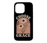 Carcasa para iPhone 14 Pro MAX Elegir Gracia Cristiano Girasol Mariposa Fe Religi