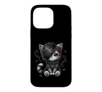 Carcasa para iPhone 14 Pro MAX EMO Cat Rose Regalos góticos Amante de los Gatos Goth Girl Dark Kitty
