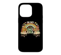 Carcasa para iPhone 14 Pro MAX En mi era bilingüe Boho Rainbow Profesor de Dos Idiomas