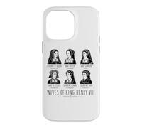 Carcasa para iPhone 14 Pro MAX Esposas del Rey Enrique VIII Line Art Impresión Negra
