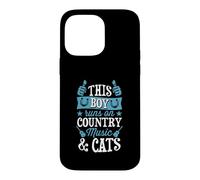 Carcasa para iPhone 14 Pro MAX Este Chico Corre con música Country y Gatos