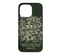Carcasa para iPhone 14 Pro MAX Esther Cuatro Catorce Fe Cristiana Corona Floral Reina