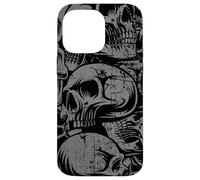 Carcasa para iPhone 14 Pro MAX Estilo 90s Gris Negro Cráneos Tatuaje Tradicional Americano