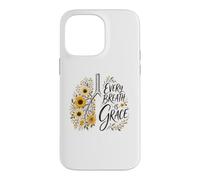Carcasa para iPhone 14 Pro MAX Every Breath Is Grace Boho Floral Pulmones Girasoles de otoño