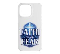 Carcasa para iPhone 14 Pro MAX Faith Over Fear Phil 4:13 Cruz Cristiana versículo bíblico