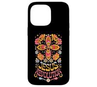 Carcasa para iPhone 14 Pro MAX Flor Hippie Retro Maravillosa de la Revolución de Jesús, fe Cristiana